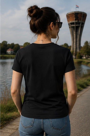 Ženska majica motiv vodotoranj - stražnja strana na modelu